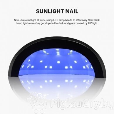 48W UV LED hibridinė lempa nagams Sun1s, juodos sp. 3