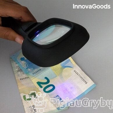 InnovaGoods Gadget Tech 3X padidinamasis stiklas su LED šviesa ir ultravioletiniais spinduliais 3