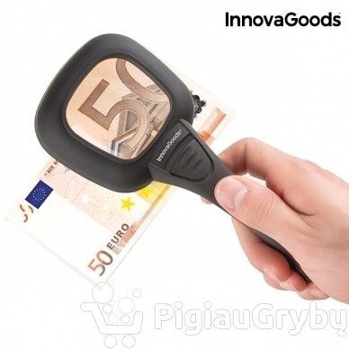 InnovaGoods Gadget Tech 3X padidinamasis stiklas su LED šviesa ir ultravioletiniais spinduliais 4