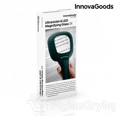 InnovaGoods Gadget Tech 3X padidinamasis stiklas su LED šviesa ir ultravioletiniais spinduliais 7