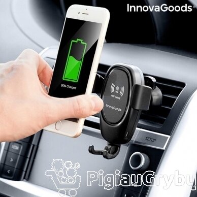 Mobiliojo telefono laikiklis su belaidžiu įkrovikliu automobiliams Wolder InnovaGoods Gadget Travel