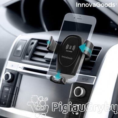 Mobiliojo telefono laikiklis su belaidžiu įkrovikliu automobiliams Wolder InnovaGoods Gadget Travel