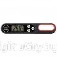 Sulankstomas skaitmeninis maisto termometras su LCD, juodas